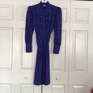 Vintage Charlee Allison Floral Mock Neck Dress